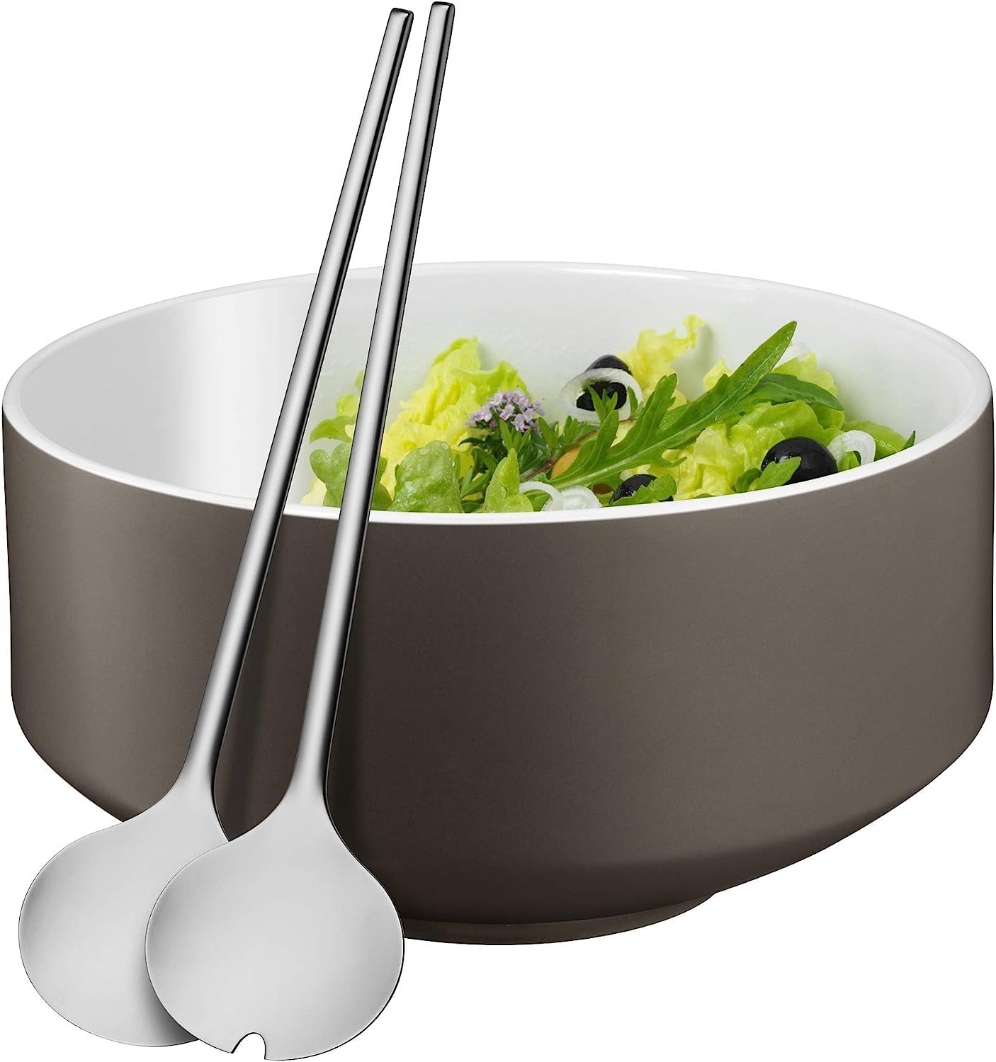 Salatschüssel-Set mit Salatbesteck, Salatschüssel 32 cm