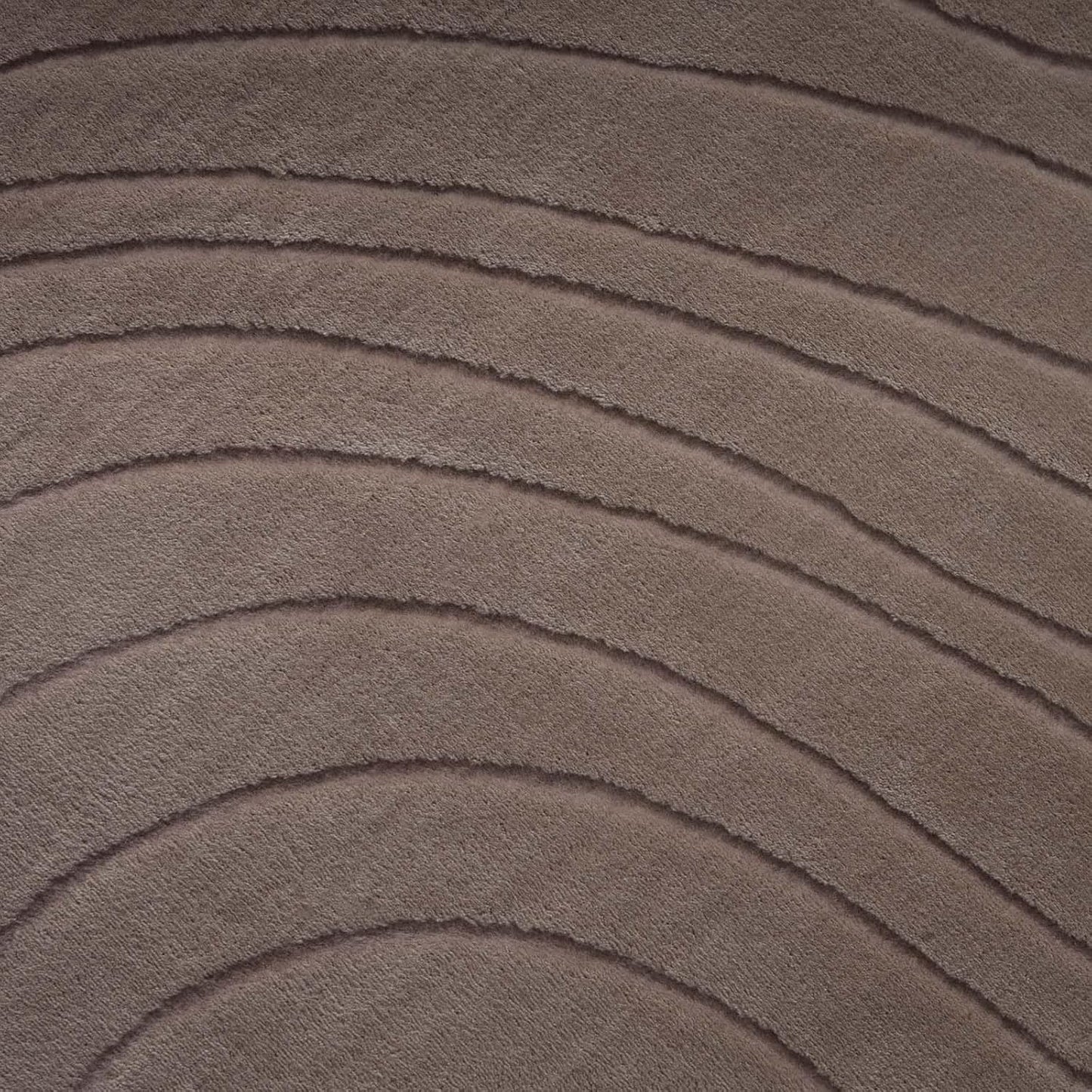 Runder Badematte, rutschfest, Taupe Abstrakte Wellen 120 cm (Rund)