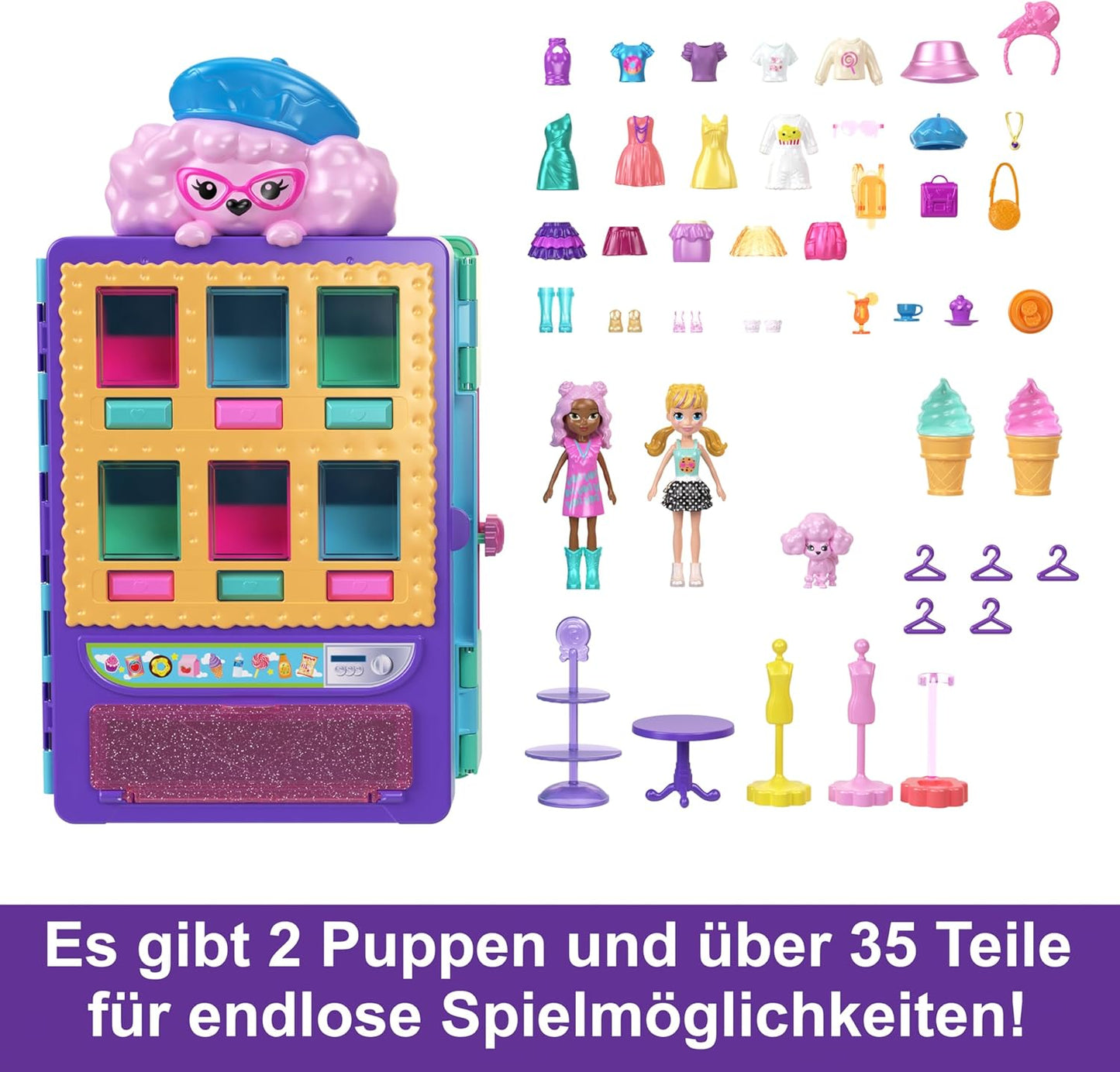Kleidergeschäft Spielset mit Puppen & Zubehör (37 Teile), Kleidergeschäft Spielset