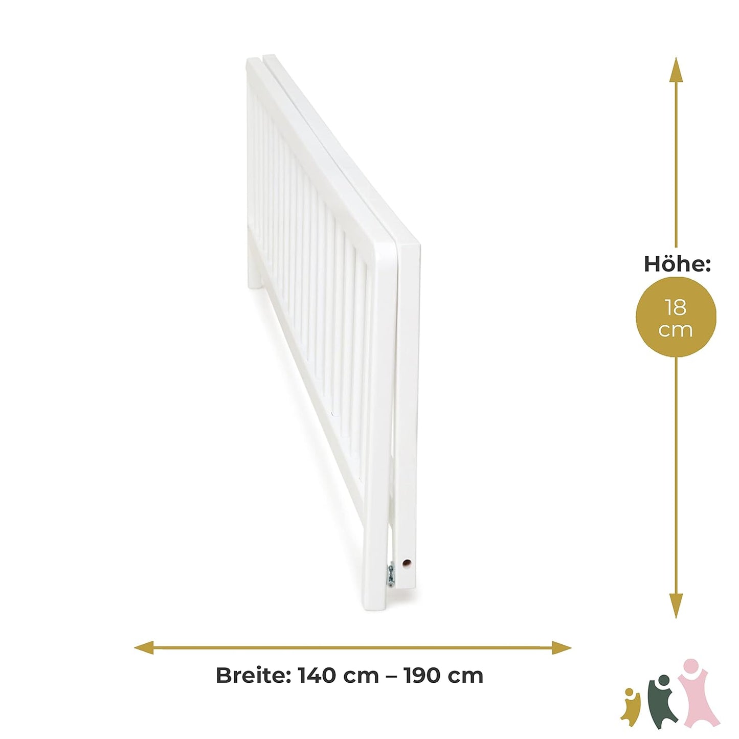 Bettschutzgitter, Weiss, 140 cm