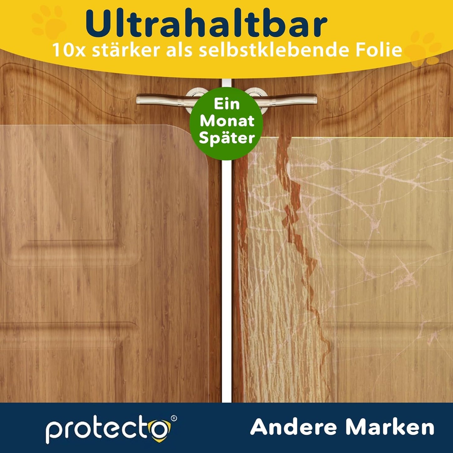 2er Pack Kratzschutz für Möbel und Türen, 2-stück Farblos 75 cm x 50 cm