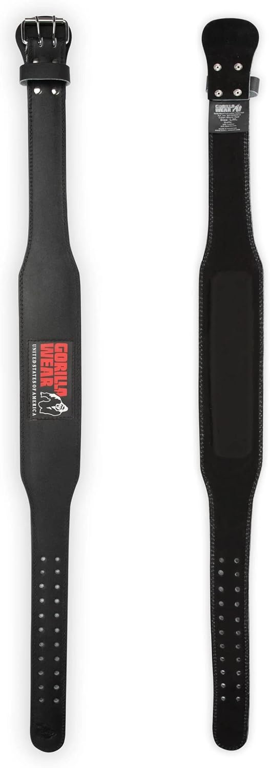 Gepolsterter Leder-Hebegürtel für Krafttraining, XXL-3XL Schwarz