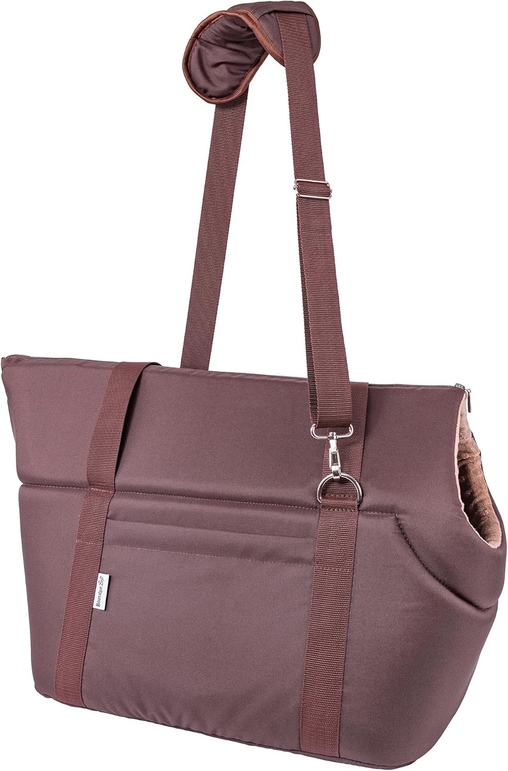 Hundetragetasche für Tiere bis 15 kg, XL Braun Beige/Minky