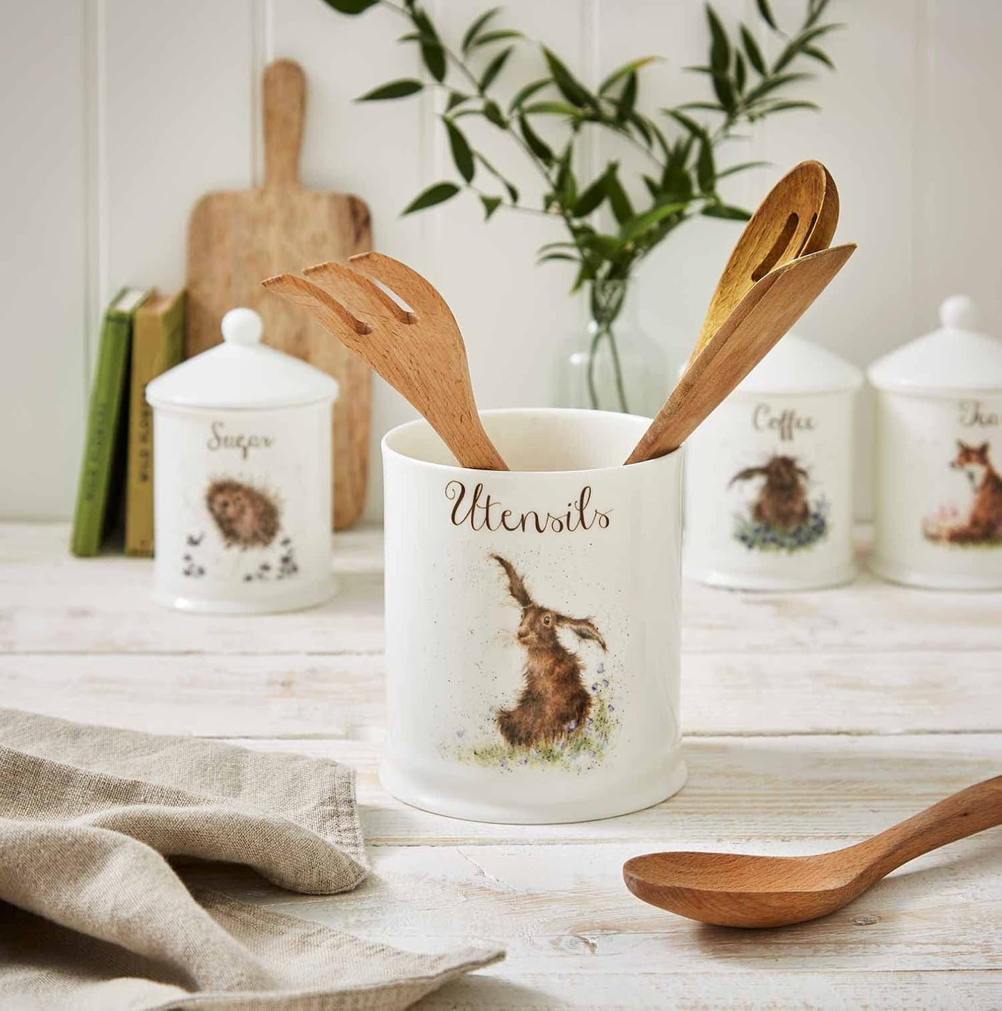 Utensilienglas mit Hasen-Motiv, Einzeln