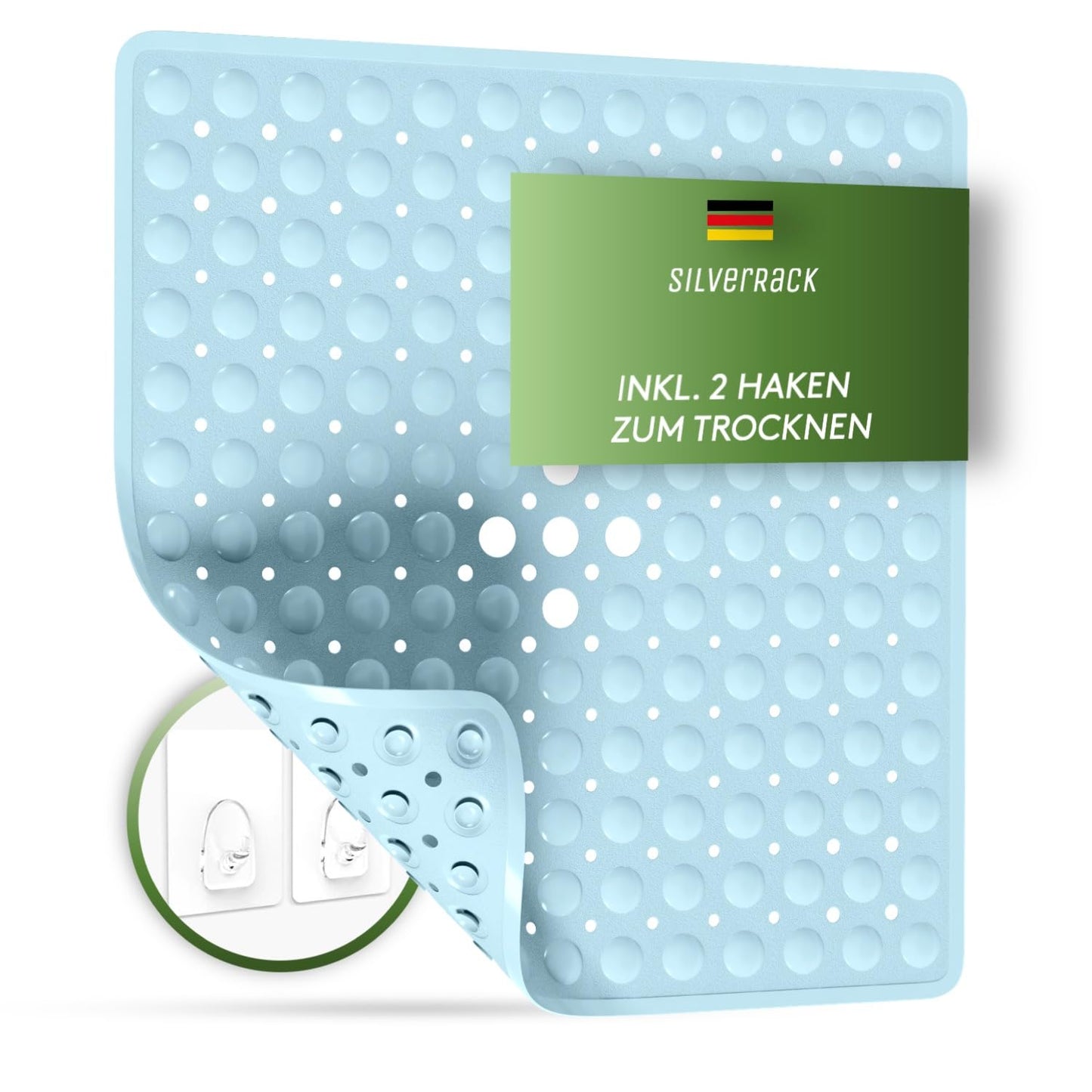 Duschmatte, 53x53 cm, 53 x 53 cm (Quadratisch) Babyblau