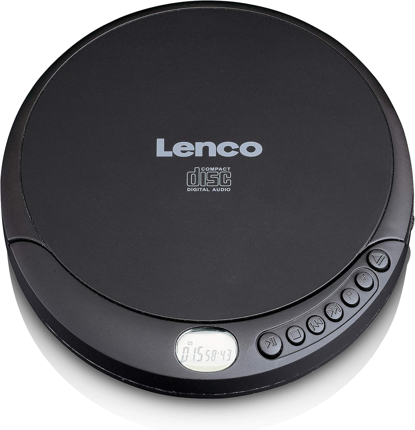 CD-010 Tragbarer CD-Player mit Kopfhörern, ohne MP3 u. Schock Protection Schwarz