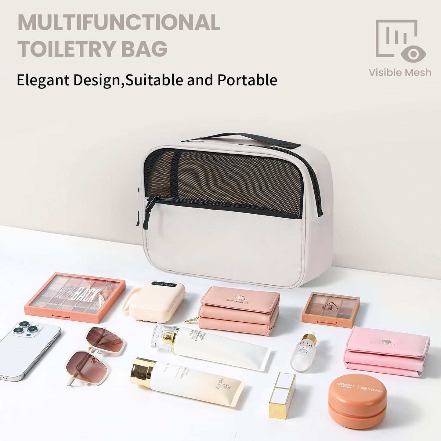 8er-Set Packing Cubes für Koffer, Cream