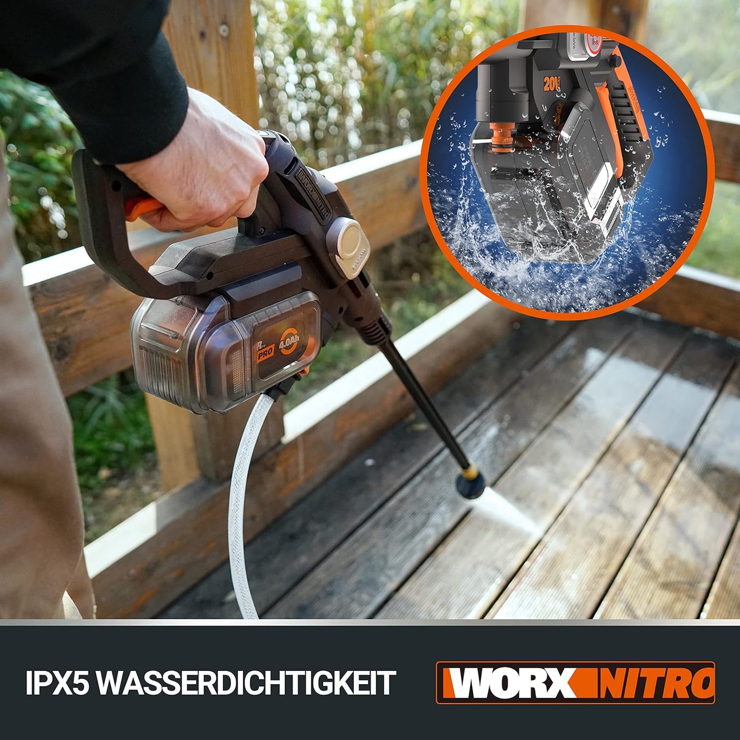 Akku-Hochdruckreiniger Hydroshot 20V, inkl. 4Ah Akku & Ladegerät