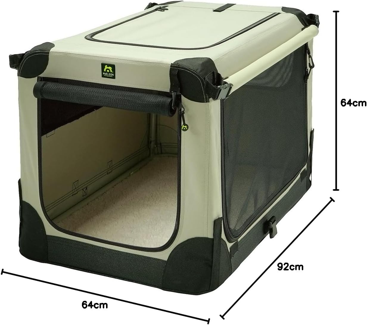 Faltbare Hunde-Transportbox, hautfarben L 92 x B 64 x H 64 cm
