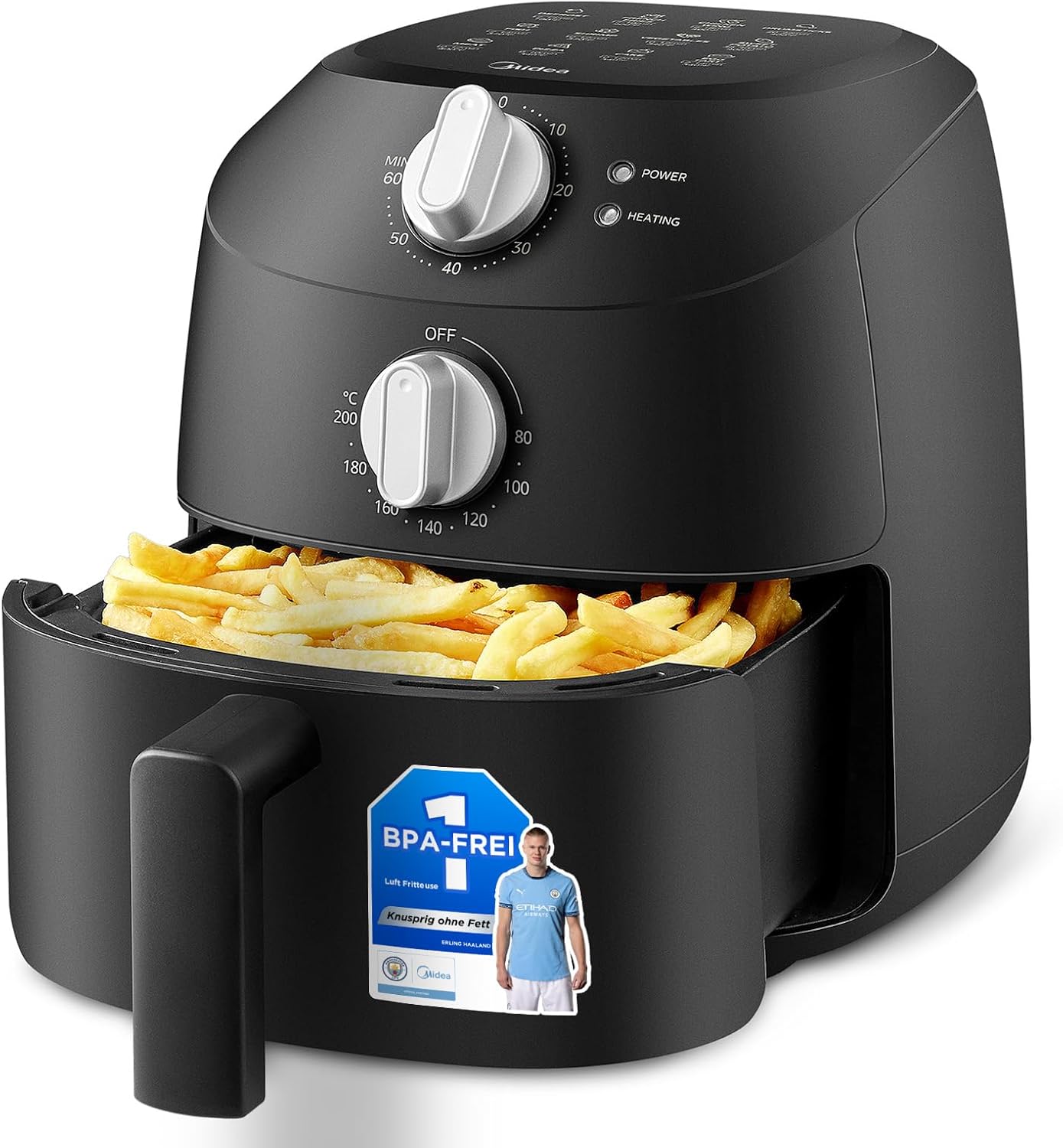 Heissluftfritteuse 2L, 2L Schwarz