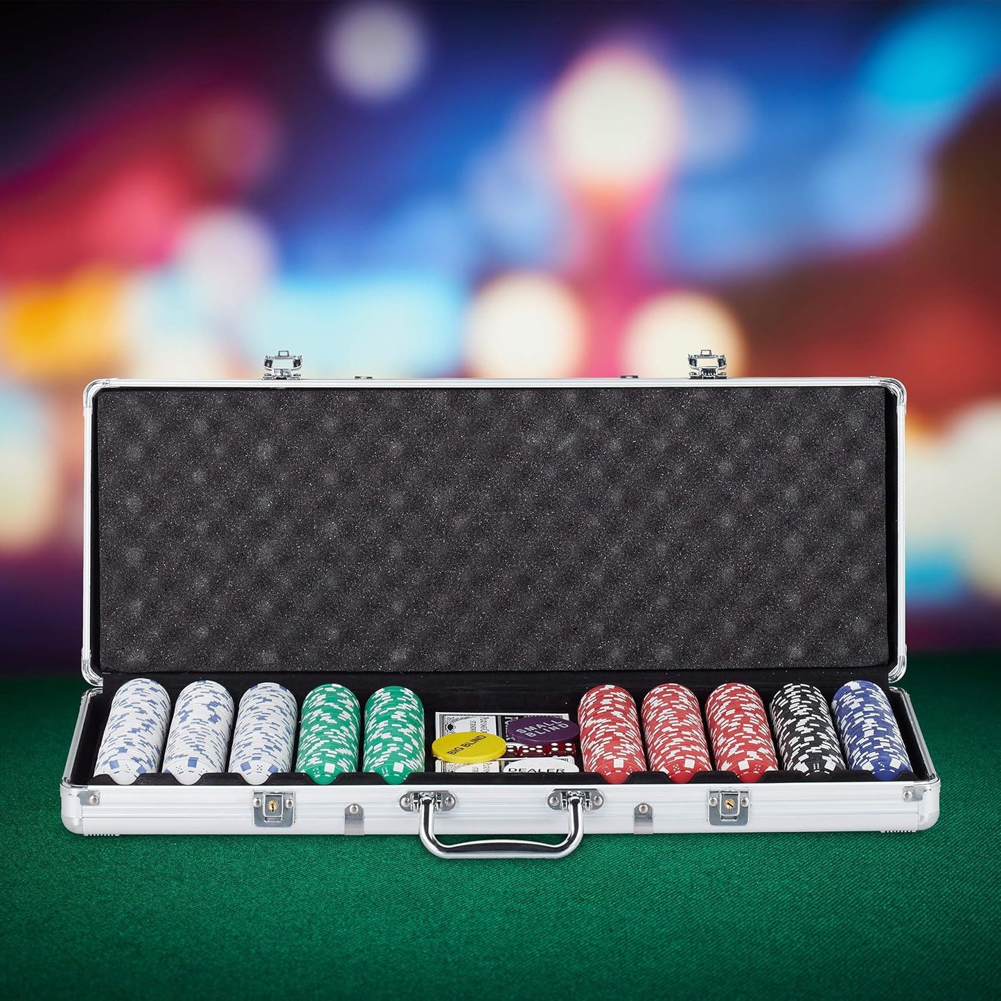 Pokerkoffer-Set mit 500 Chips und Zubehör
