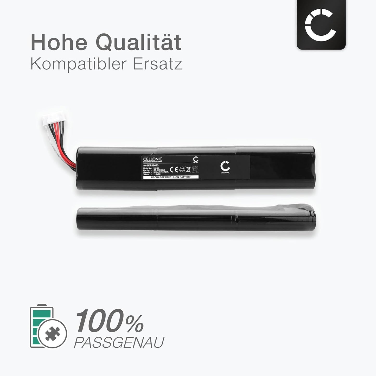 Ersatzakku für Teufel Boomster ICR18650 (2020), 5200mAh