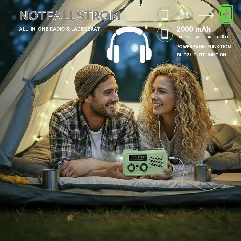 Notfallradio mit Solar- und Kurbel-Ladefunktion