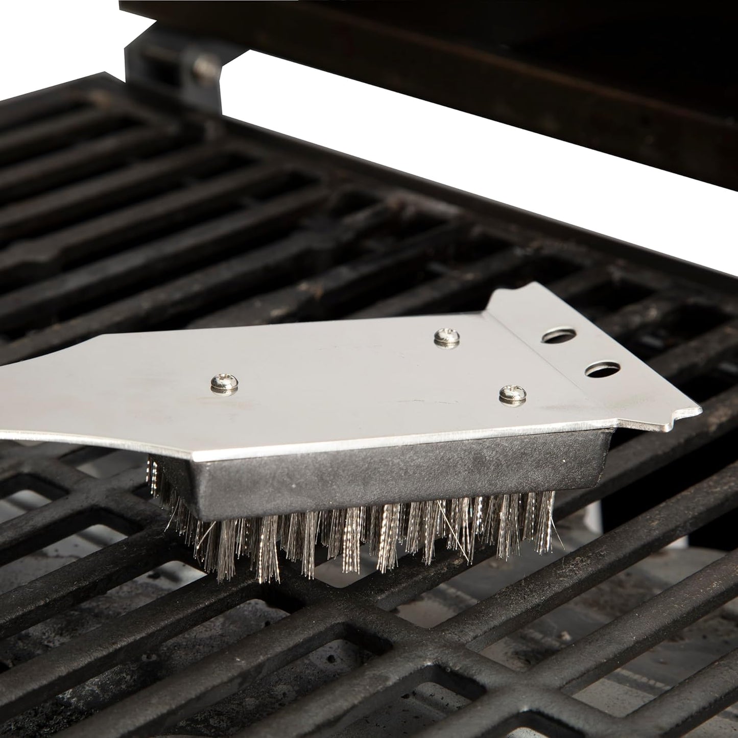 Grillreinigungsbürste mit Schaber, Rostfreier Stahl