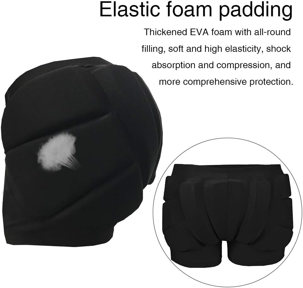 Gepolsterte Hüft-Shorts für Kinder, M Schwarz