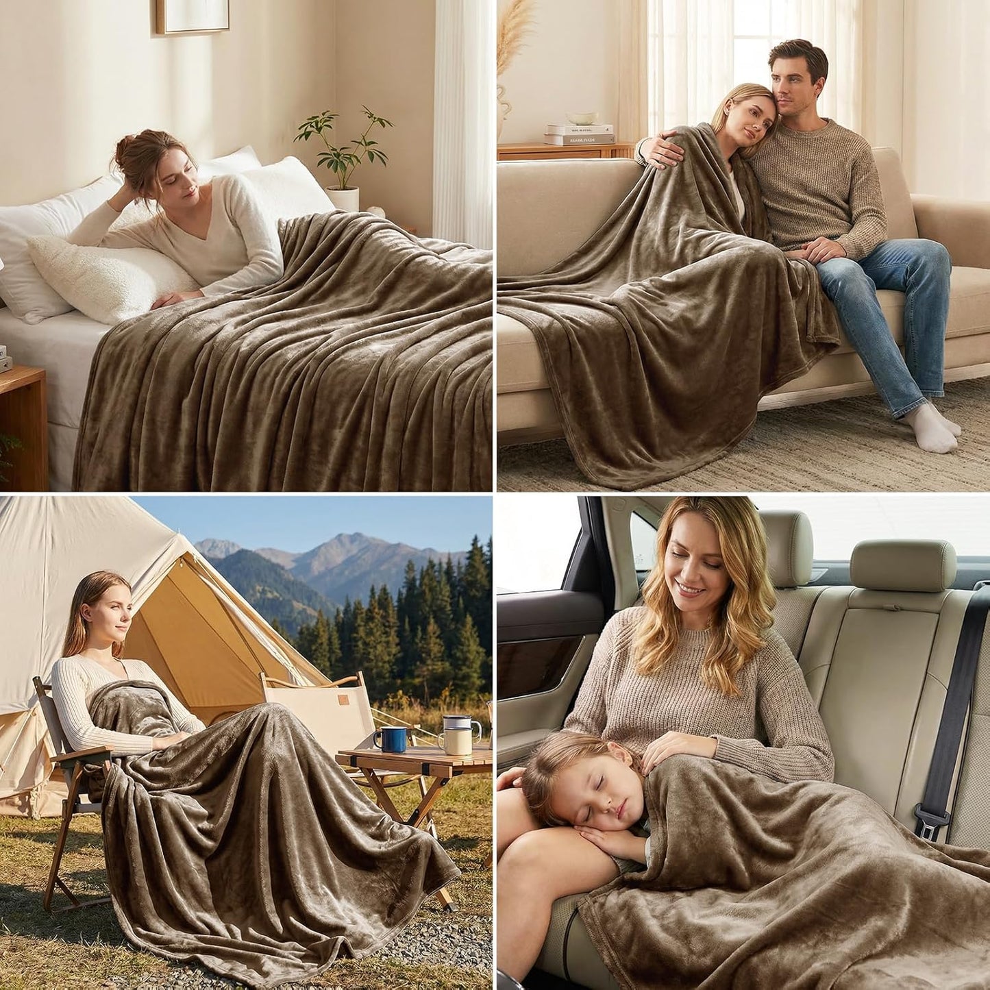 Flauschige Sofa-Decke, 130 x 150 cm Braun
