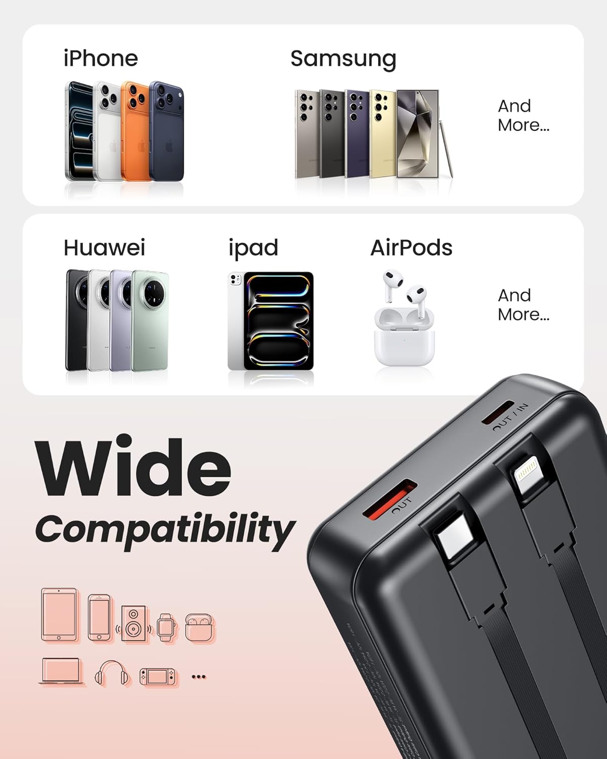 Solar Powerbank PC3-S mit Schnellladefunktion, Schwarz