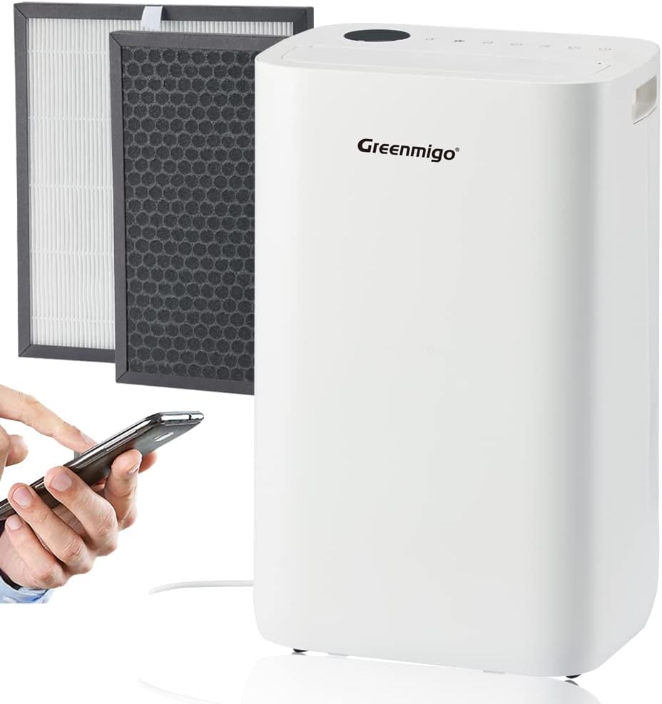 WiFi Luftentfeuchter Alpha Q25 Pro mit Fernsteuerung, HEPA- und Aktivkohlefilter, 25L/24h+WiFi