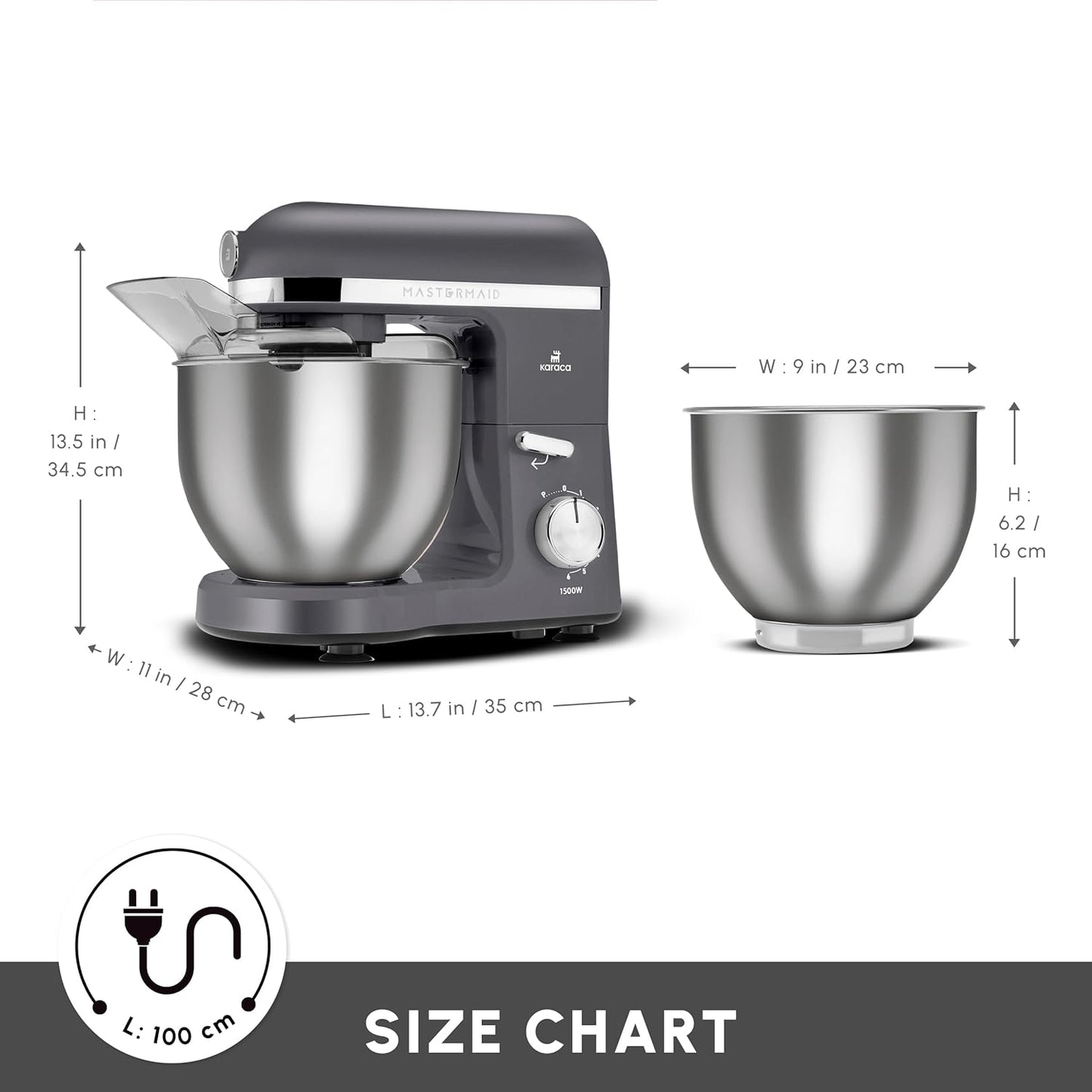 Mastermaid Chef Pro Küchenmaschine, Space Gray