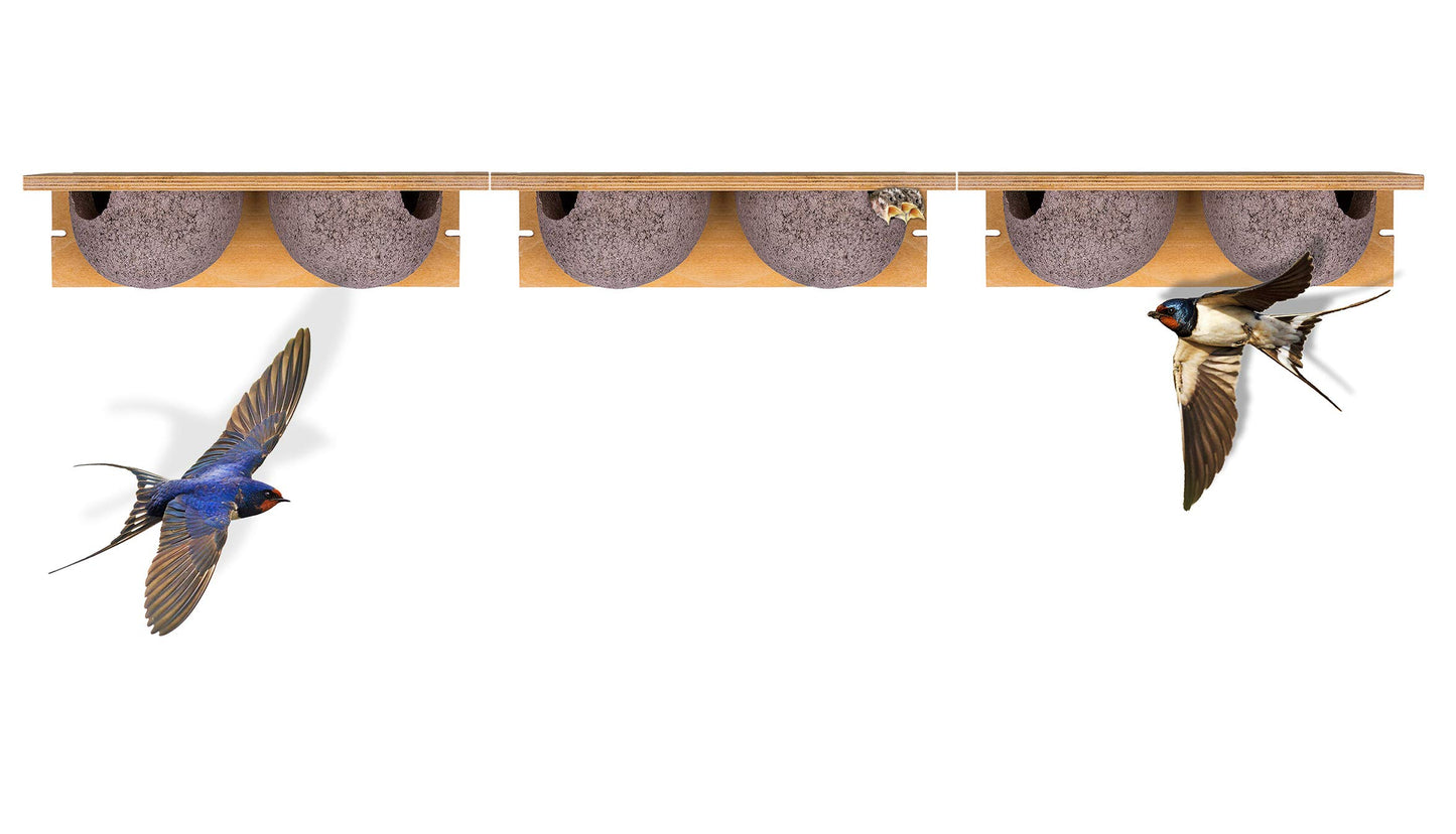 Schwalbennistkasten Set, 3 Stück
