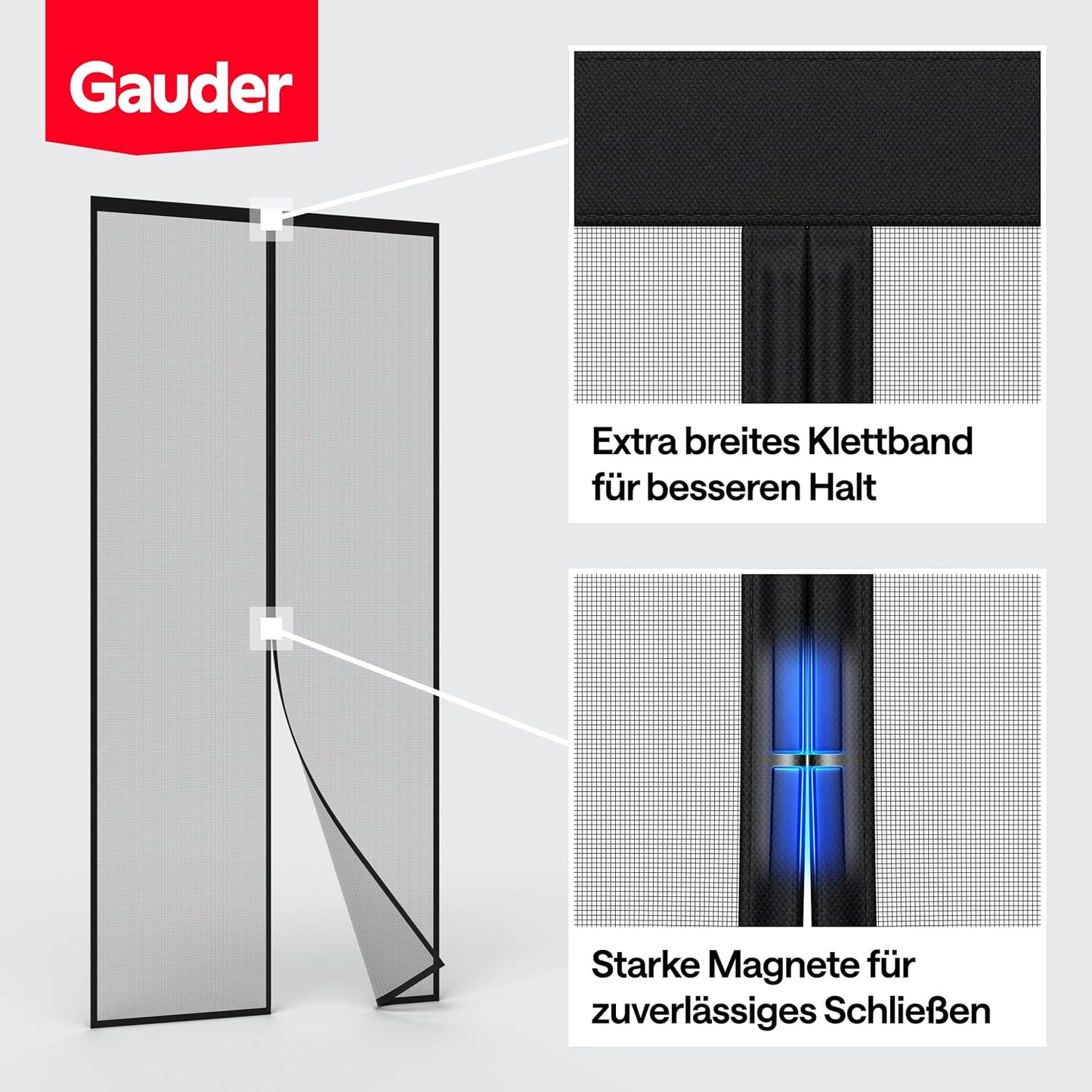 Magnetischer Fliegengitter-Vorhang für Balkontüren, 100 x 210 cm