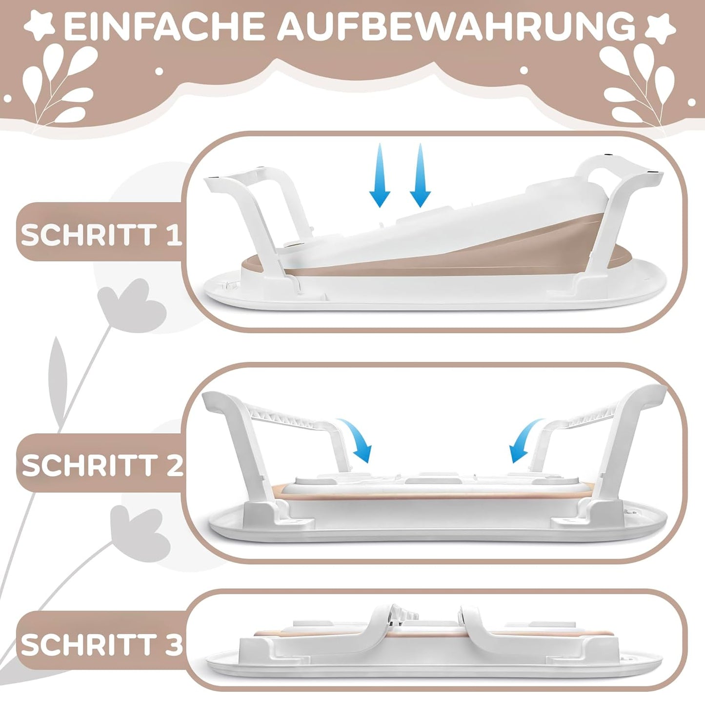 Faltbare Babywanne mit Sitz