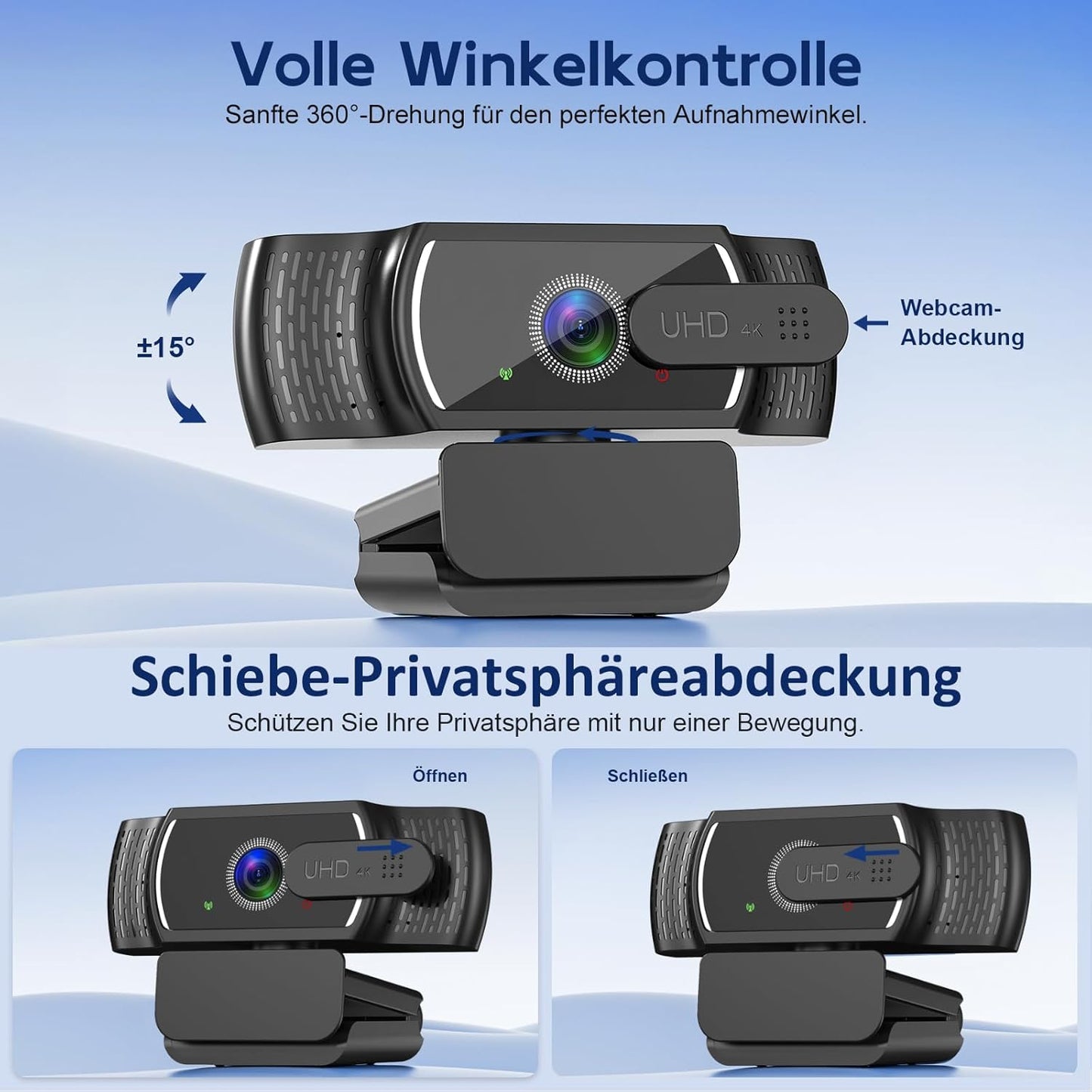 4K Webcam W12 mit Sony-Sensor und Autofokus, 4K