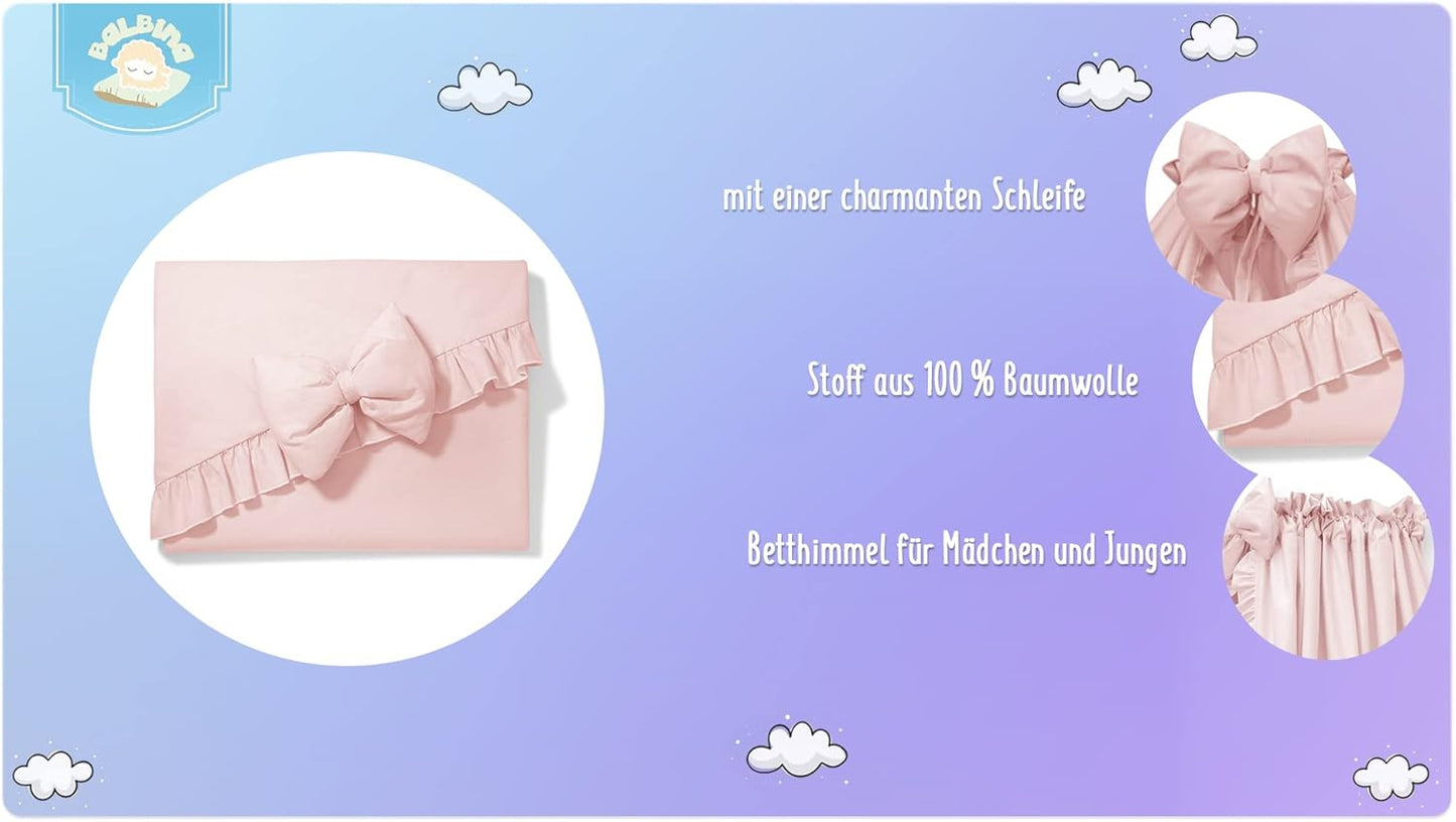 Bettbaldachin mit Moskitonetz, Puderrosa Hell
