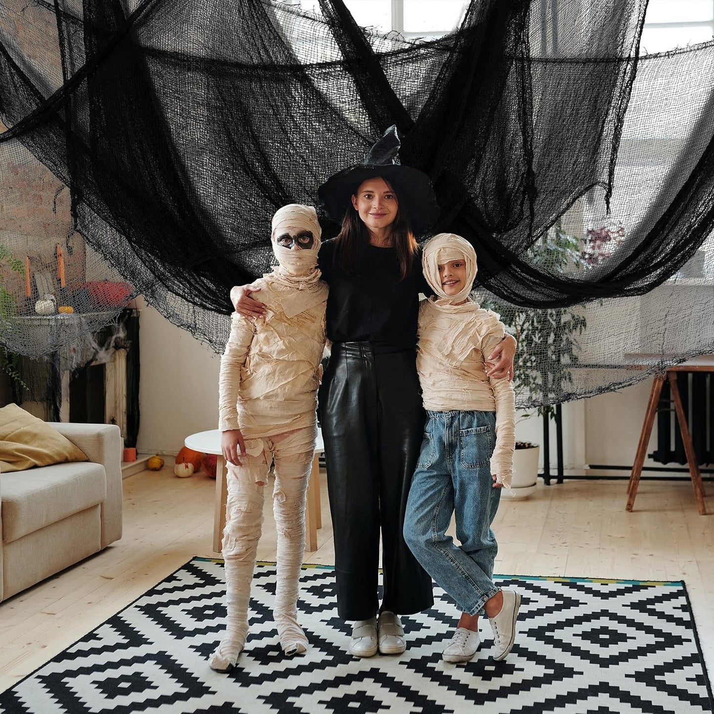 Halloween-Stoff, Schwarz-1-12.7m