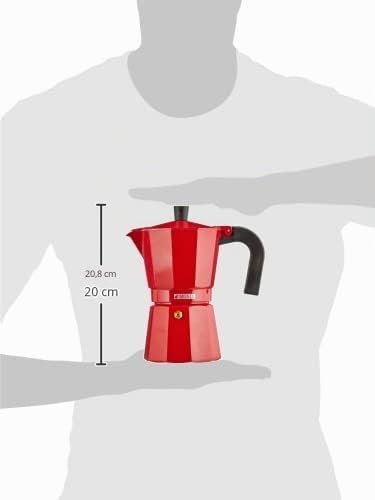 Italienische Kaffeemaschine aus Aluminium, Erdbeer 6 cups Italienische Kaffeemaschine