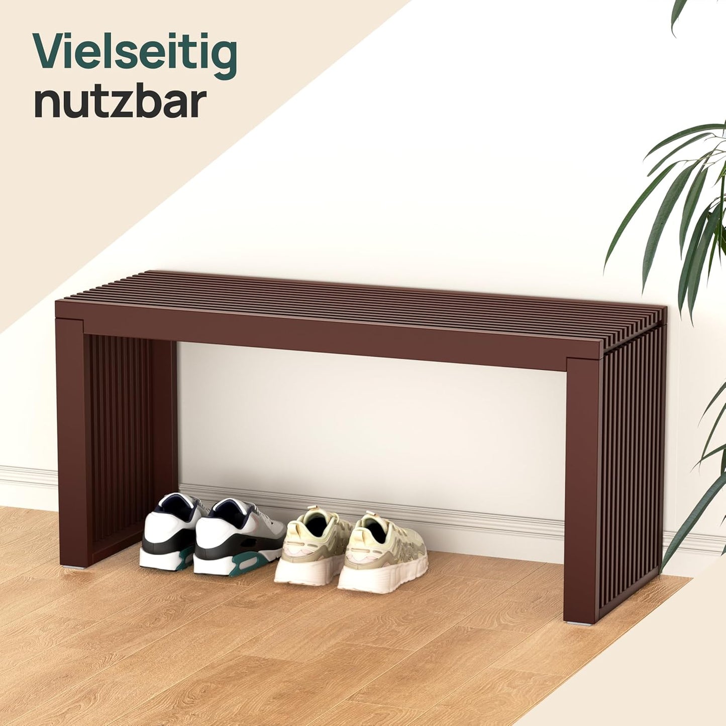Sitzbank für Flur & Esszimmer, Braun Lang ohne Schuhablage