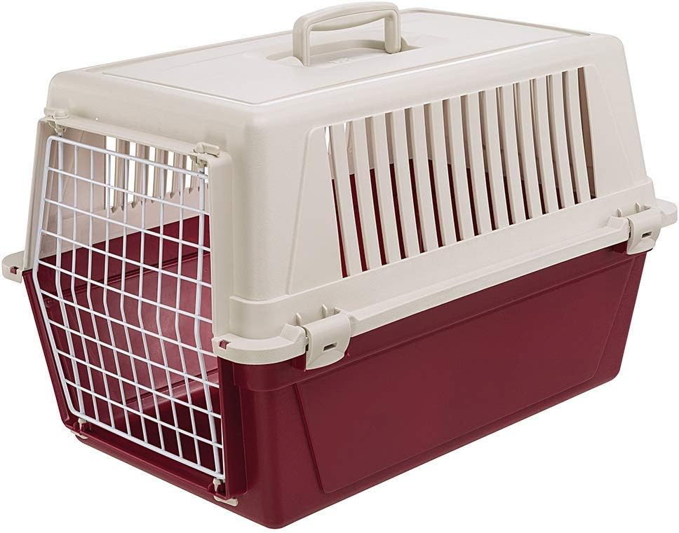 Hunde- und Katzentransportbox Atlas, 1 Tür L 60 x B 40 x H 38 cm Bordeaux