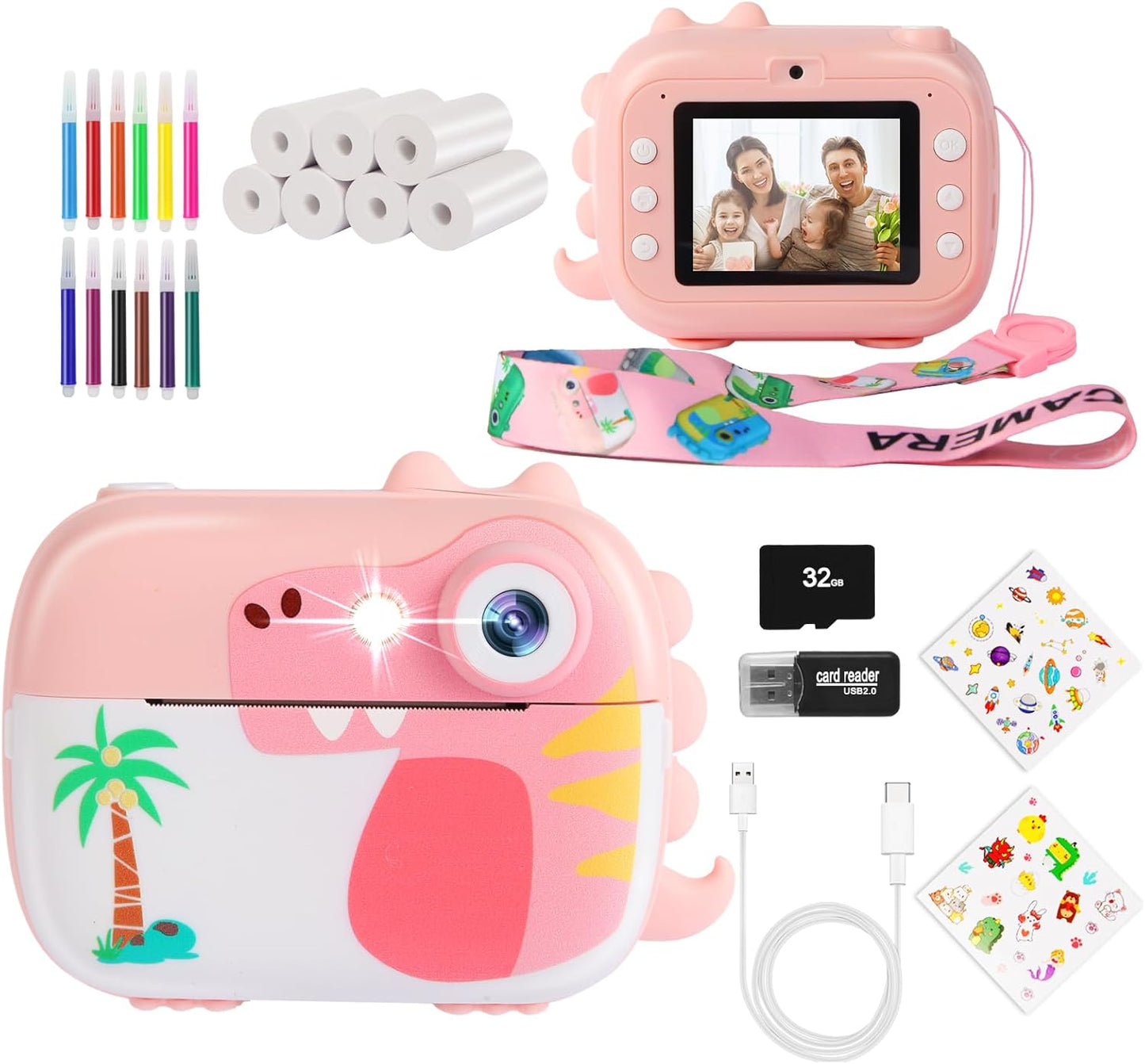 Sofortbildkamera für Kinder, Pink