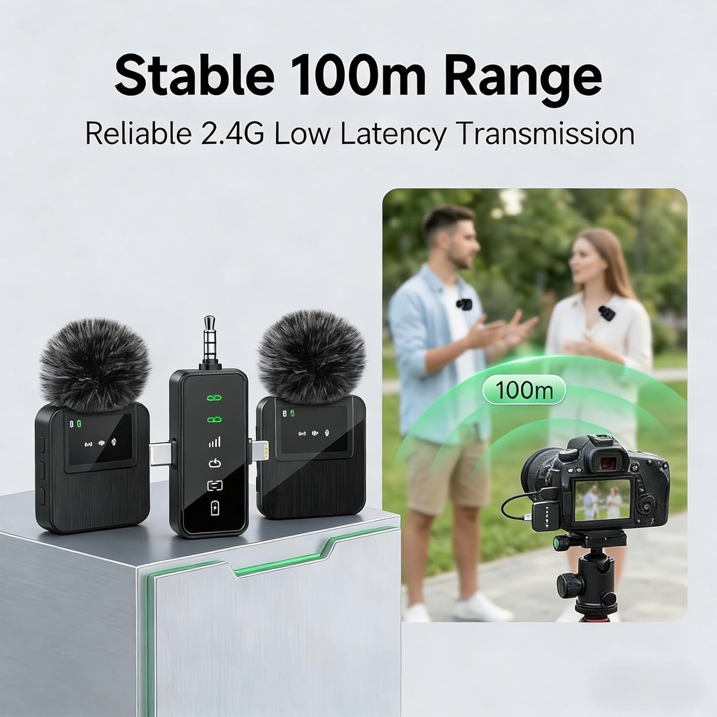 Kabelloses Lavalier Mikrofon-Set (2TX-1RX)