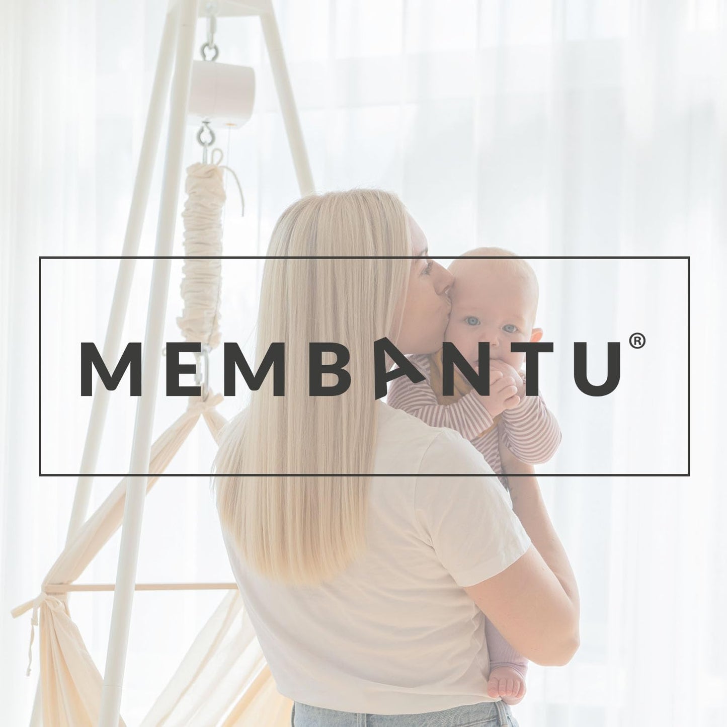 Baby-Federwiege mit Bio-Baumwolle und Baldachin