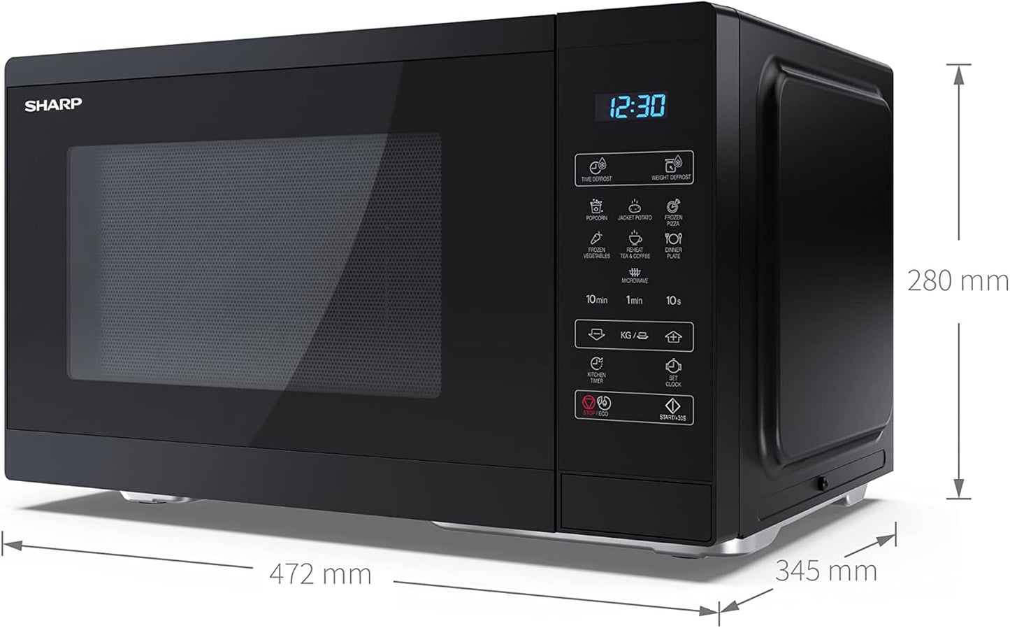Mikrowelle YC-MS252AE-B (25L, 900W), Schwarz 25 L Solo-Mikrowelle Digital