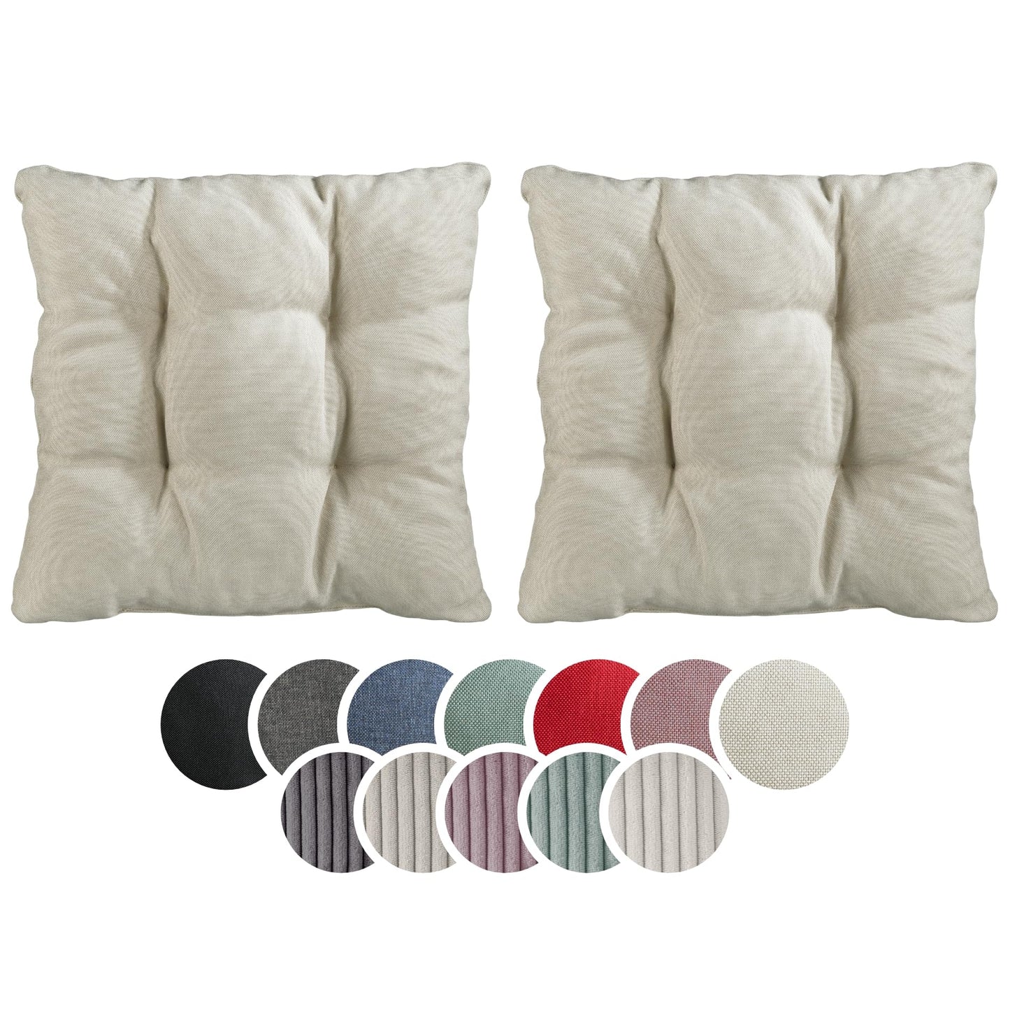 2er-Set Stuhlkissen, Beige 2