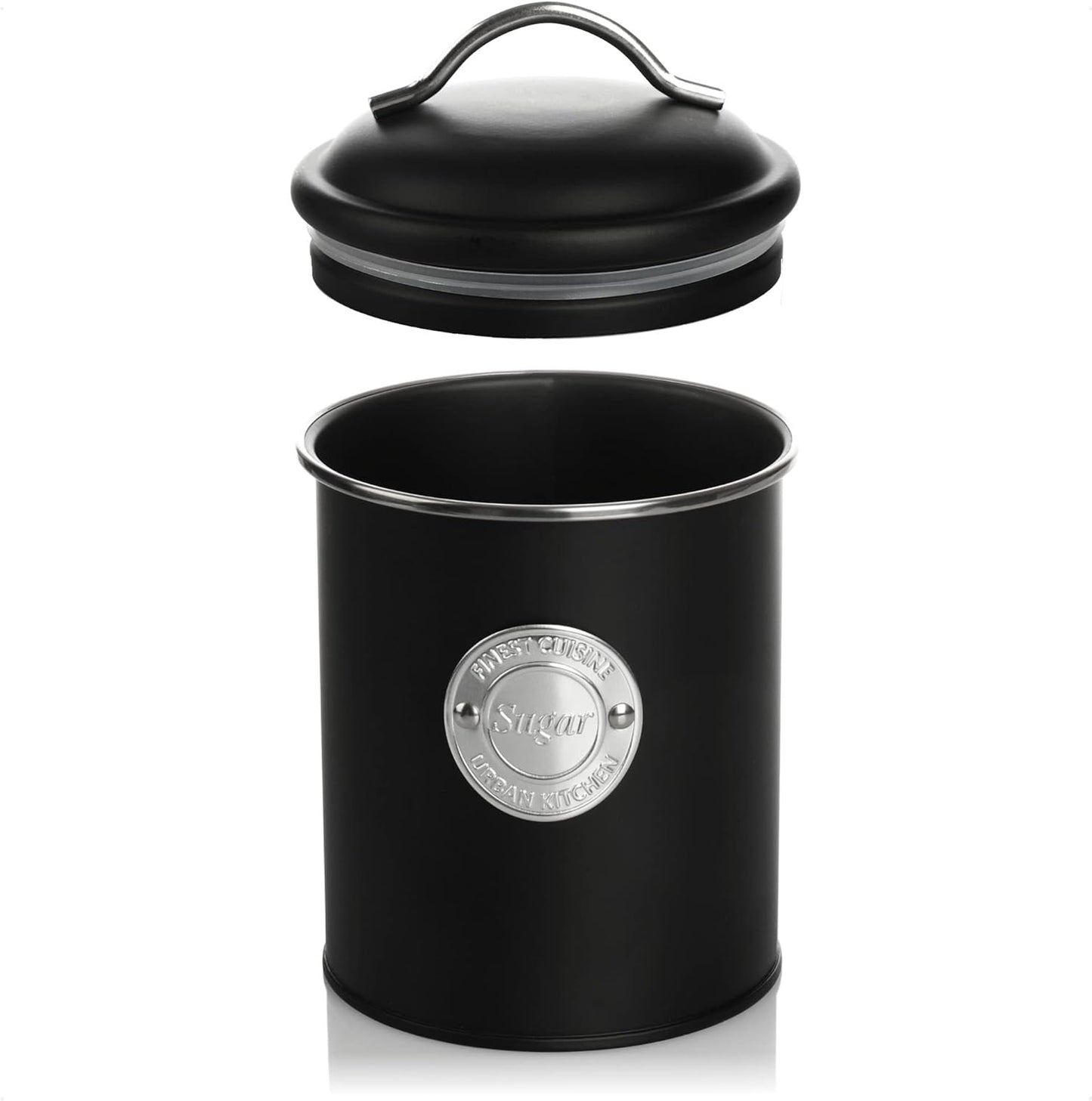 3er-Set Vorratsdose für Kaffee, Tee und Zucker, 03 Stück - Schwarz