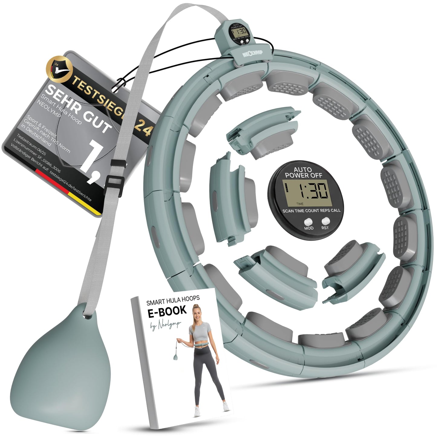 Smart Hula Hoop Reifen mit integriertem Tracking, Sky Blue