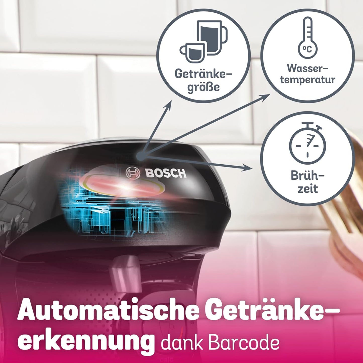 Kapselmaschine Tassimo happy friendly, Schwarz Inkl. Entkalker