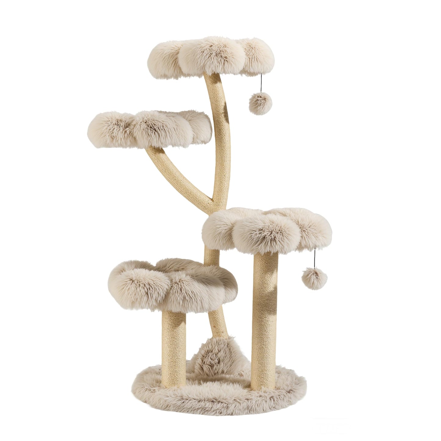 Designer Kratzbaum mit Plüsch & Sisal, 123 cm, 123cm