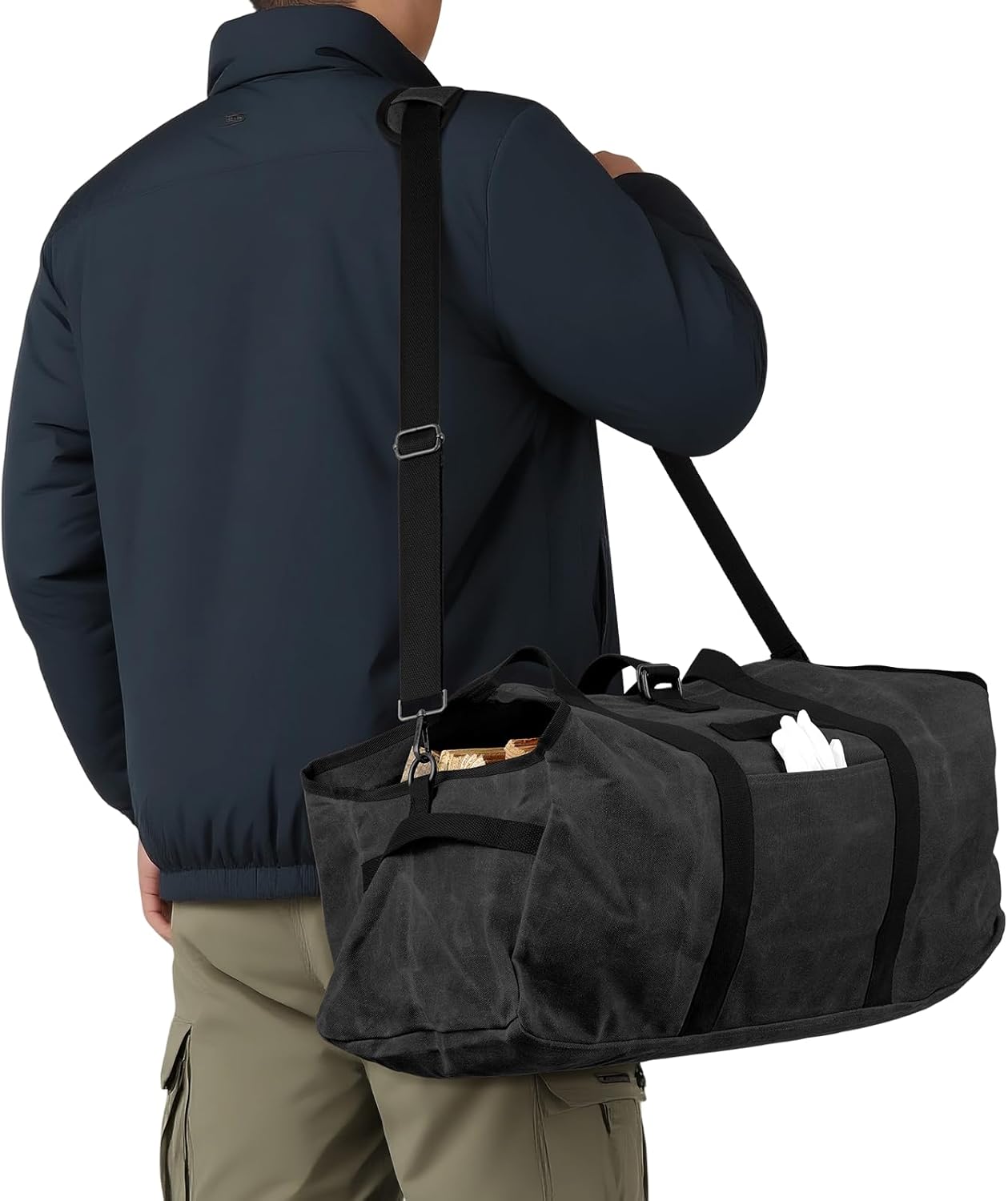 Brennholztasche, Dunkelgrau