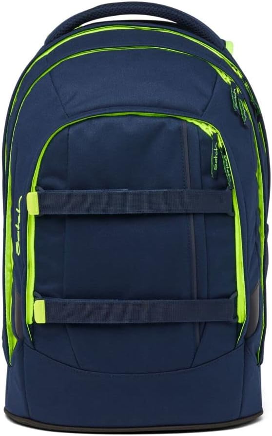 Schulrucksack-Set mit Schlamperbox, Toxic Yellow