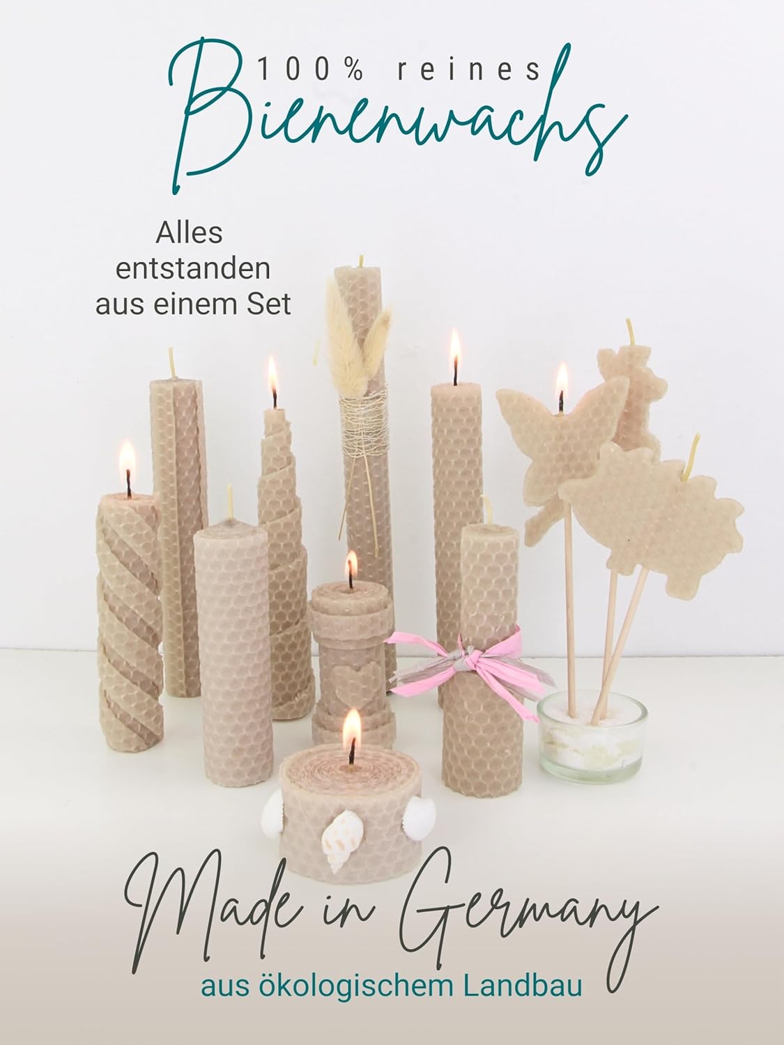 DIY Bienenwachs-Kerzen-Bastelset, Beige