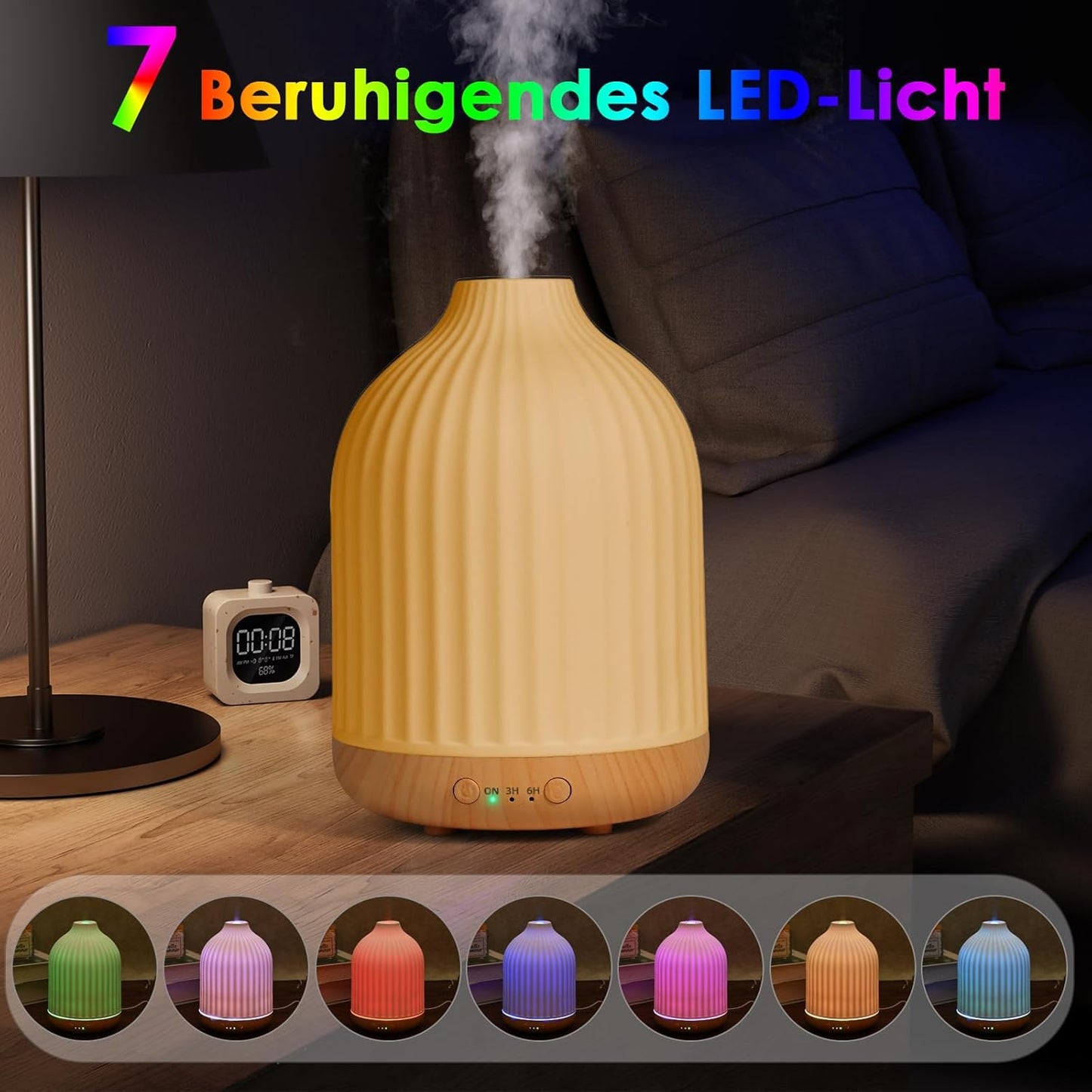 Aroma Diffuser mit Timer, Weiß 250ml