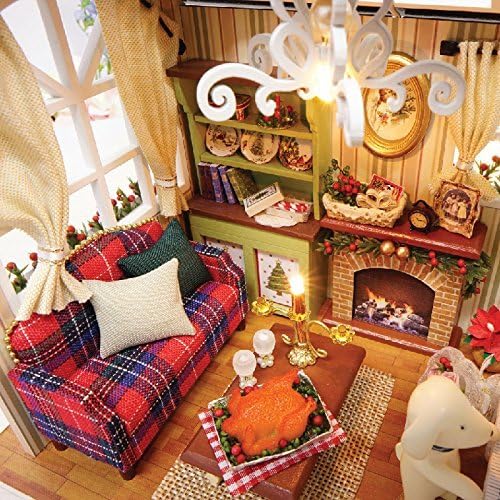 Miniaturhaus-Bausatz mit Möbeln und LED-Lichtern, Z009