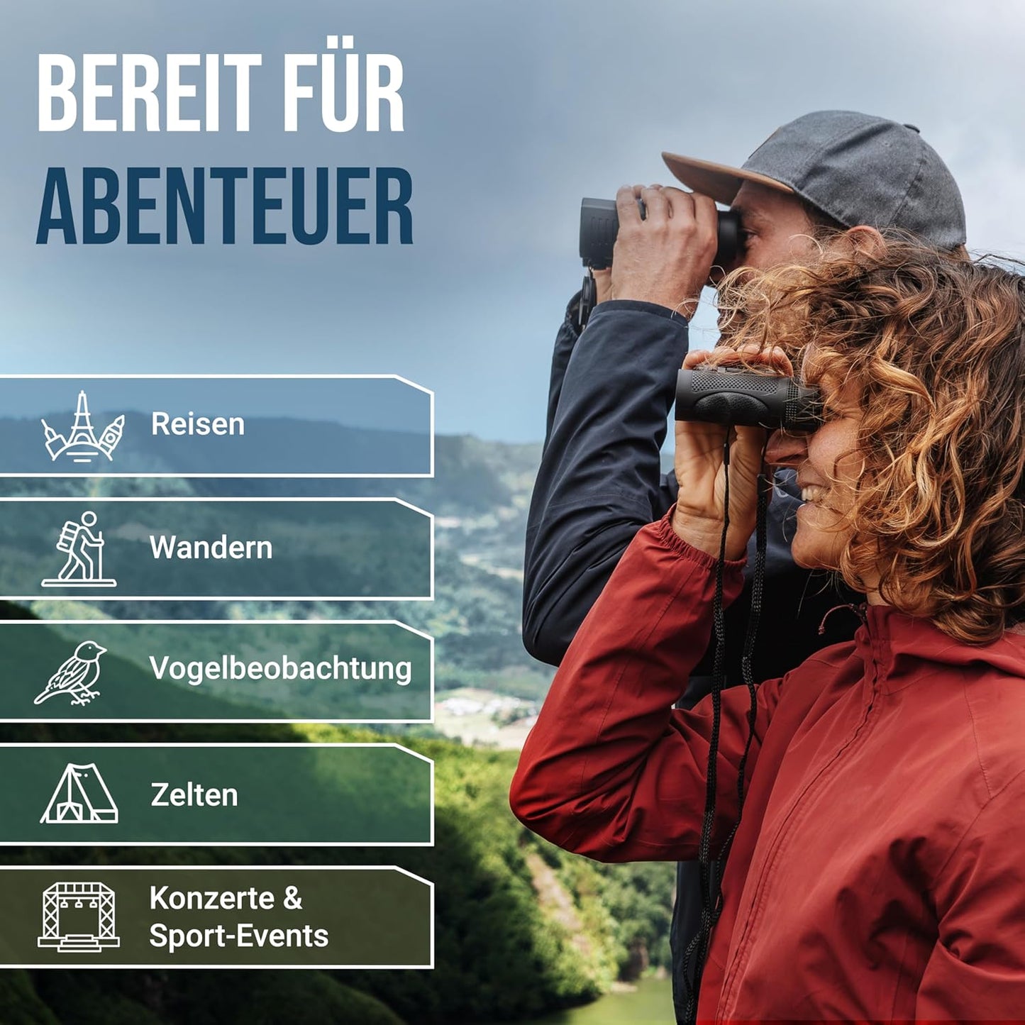 Allround Taschenfernglas für Wandern, Reise & Vogelbeobachtung, Fernglas HD-825