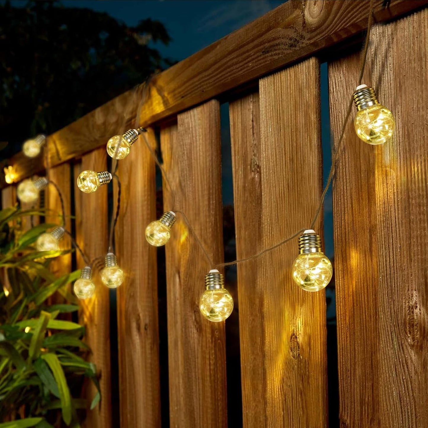 Solar Lichterkette mit 20 G40 Glühbirnen, 12,5M G40
