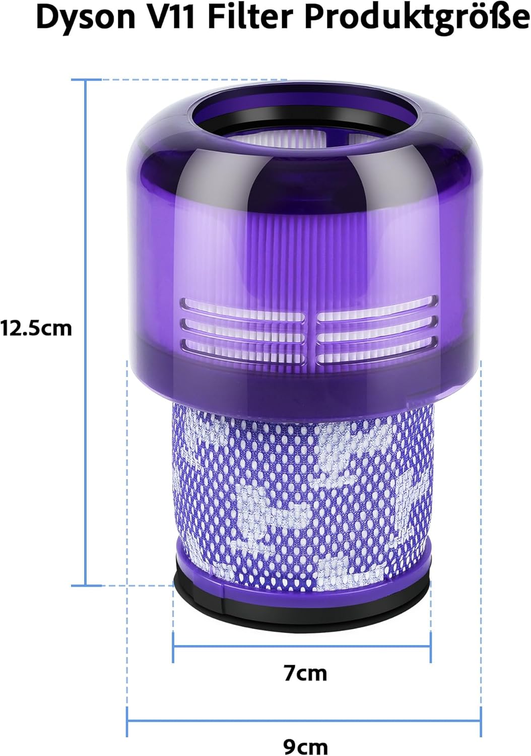 2 x Ersatzfilter für Dyson Cyclone V11/V15 Staubsauger, Lila V11-2PC