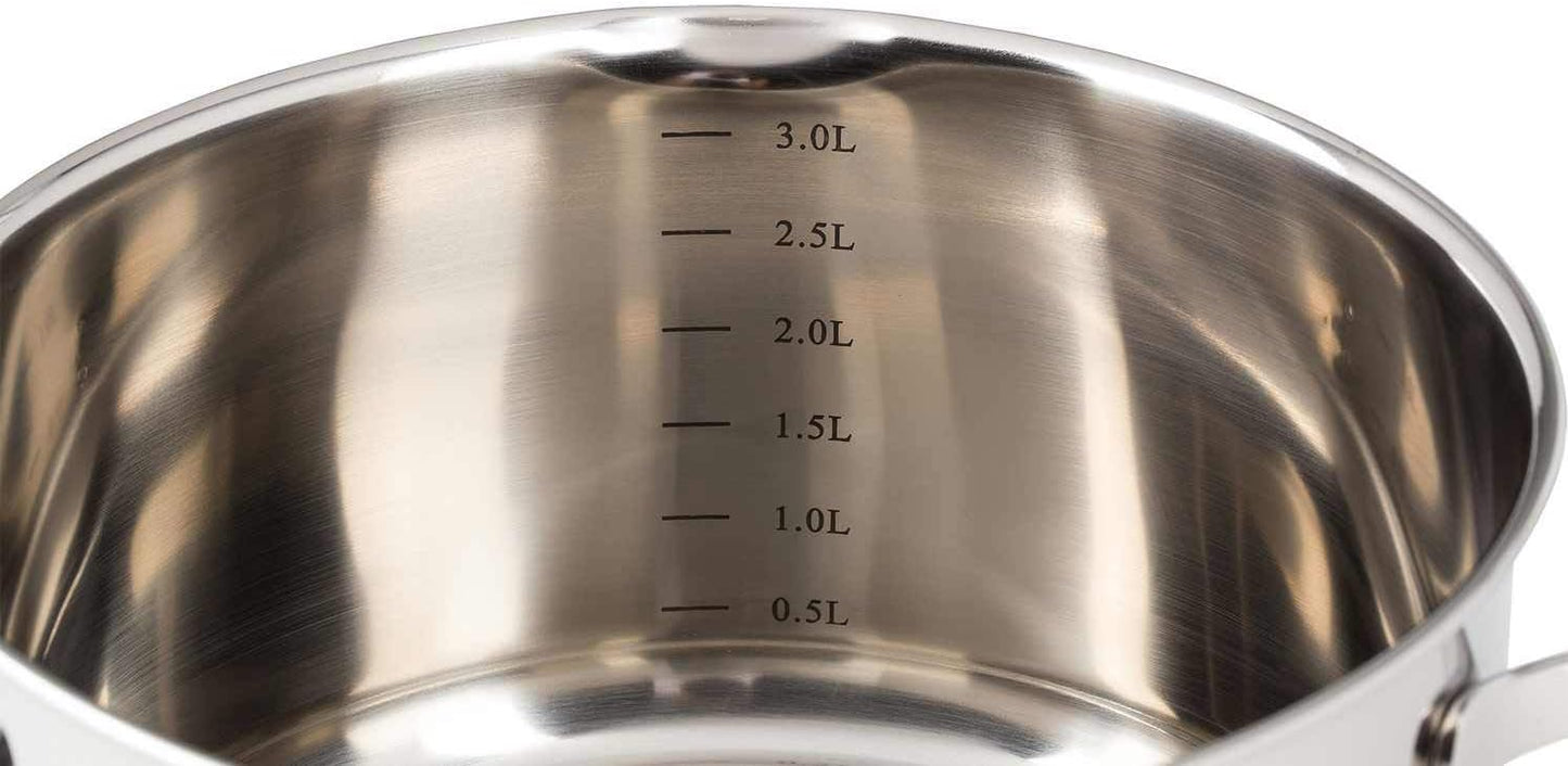 Induktionskochtopf mit Glasdeckel, 16 cm, 1,25 L, 16 cm